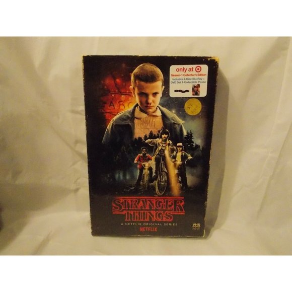 STRANGER THINGS SEASON 1 BLU RAY DVD TARGET EXCLUSIVE VHS PACKING + POSTER - Picture 3 of 5